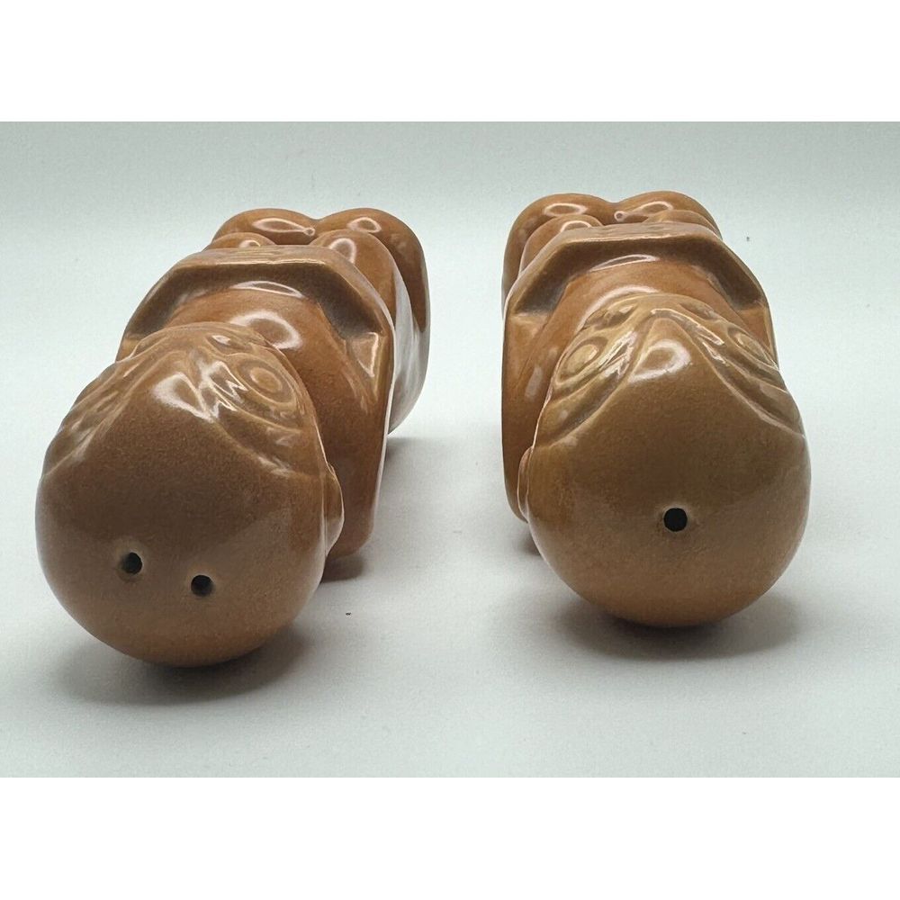 Vintage TRADER VIC'S Retro TIKI Ceramic Salt & Pepper Shaker Set Figurines Japan - Picture 5 of 5